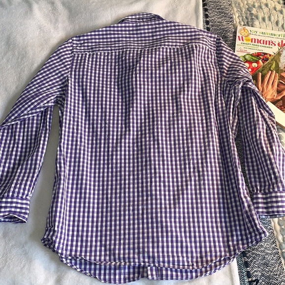 Apt. 9 Checked Poplin Button down Shirt - 17 34/35 - Picture 5 of 5